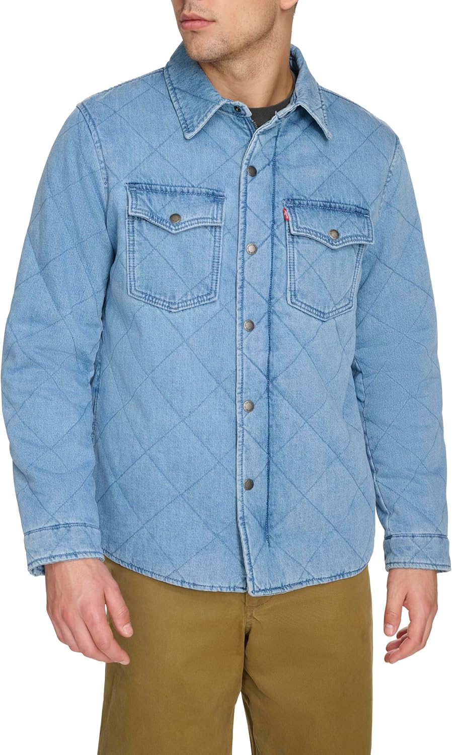 Джинсовая куртка Levi's Men's Diamond Quilted Denim Shacket, Light Wash Denim
Джинсовая куртка Levi's Men's Diamond Quilted Denim Shacket, Light Wash Denim