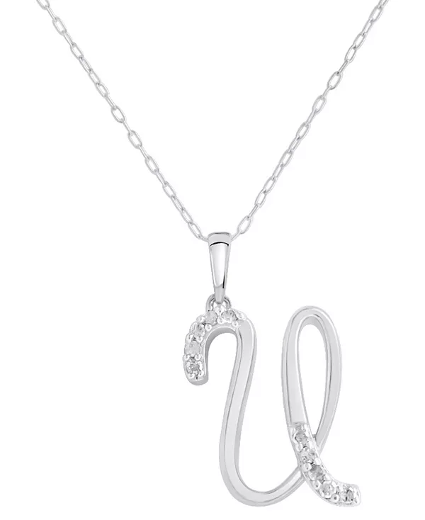 Ожерелье с кулоном в виде инициала с бриллиантами 18 дюймов (1/10 карата) из стерлингового серебра Macy'S, u
Ожерелье с кулоном в виде инициала с бриллиантами 18 дюймов (1/10 карата) из стерлингового серебра Macy'S, u