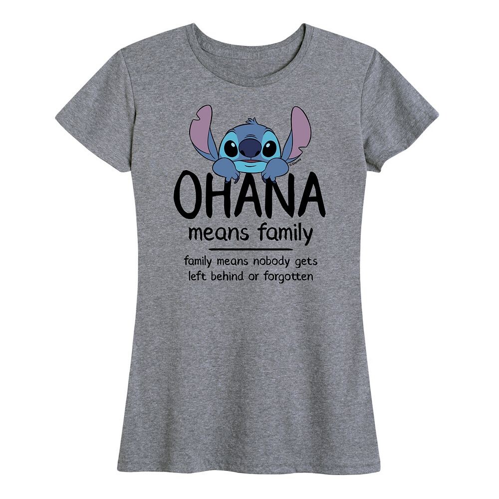 Женская футболка с рисунком Ohana Disney's Lilo & Stitch, цвет Heather Gray
Женская футболка с рисунком Ohana Disney's Lilo & Stitch, цвет Heather Gray