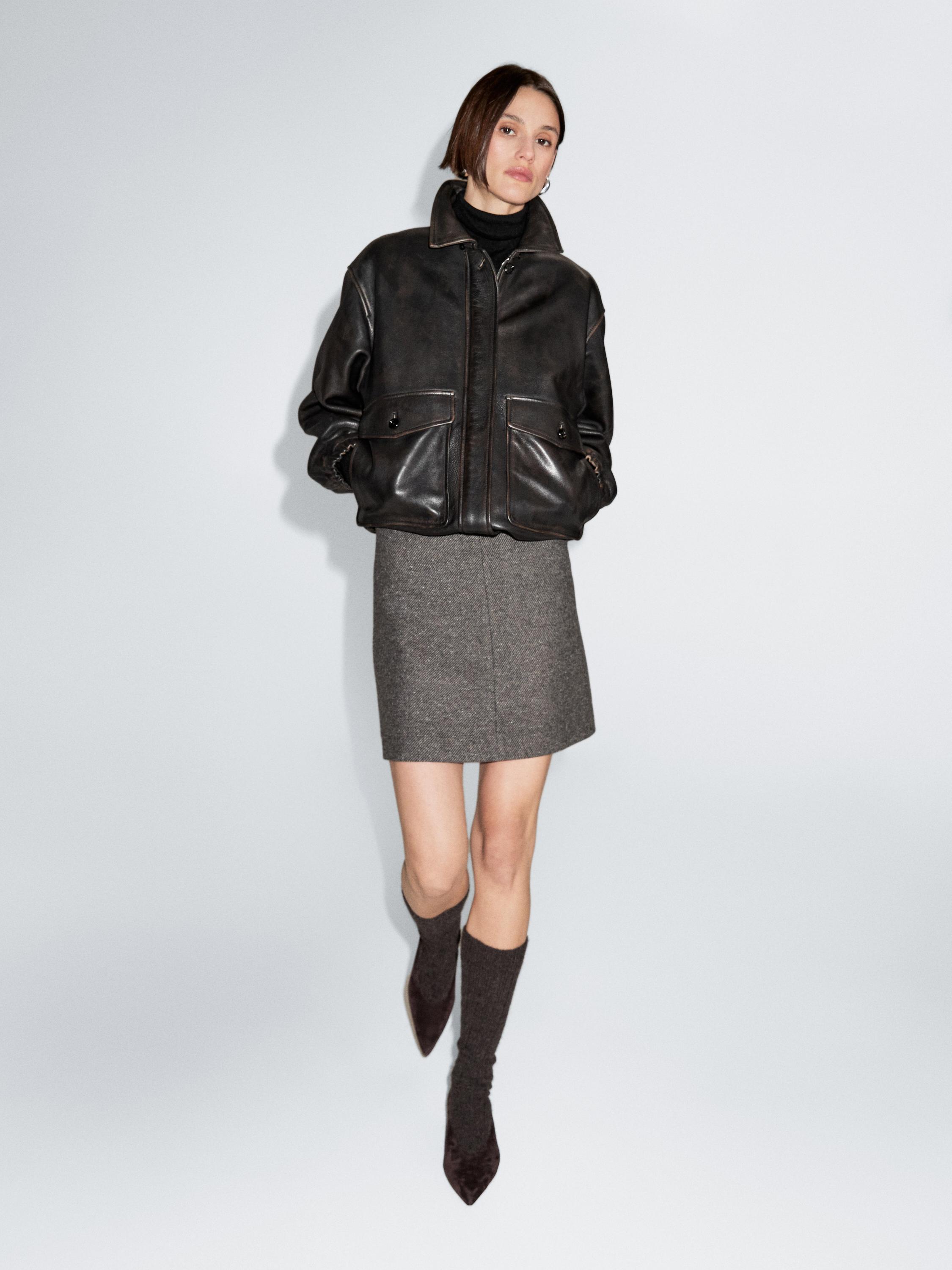 Короткая юбка из смеси альпаки и фетра, меланжевая Massimo Dutti, темно-серый
Короткая юбка из смеси альпаки и фетра, меланжевая Massimo Dutti, темно-серый