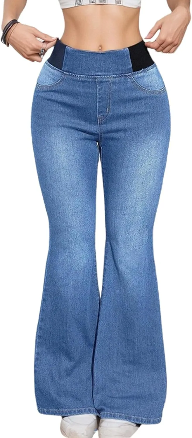 Женские джинсы фларе с высокой талией, эластичные, скинни, широкие, деним, брюки, трендовые, колорблок, на резинке, спортивные штаны MRNYQBM
Женские джинсы фларе с высокой талией, эластичные, скинни, широкие, деним, брюки, трендовые, колорблок, на резинке, спортивные штаны MRNYQBM