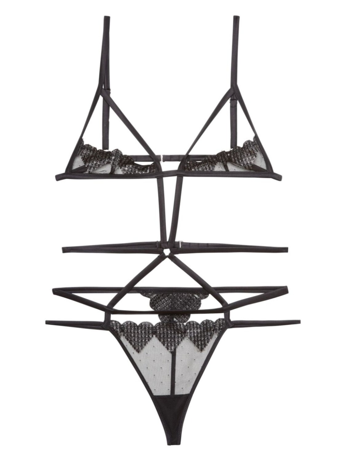 Боди Fleur Du Mal с вышитыми сердечками, черный
Боди Fleur Du Mal с вышитыми сердечками, черный