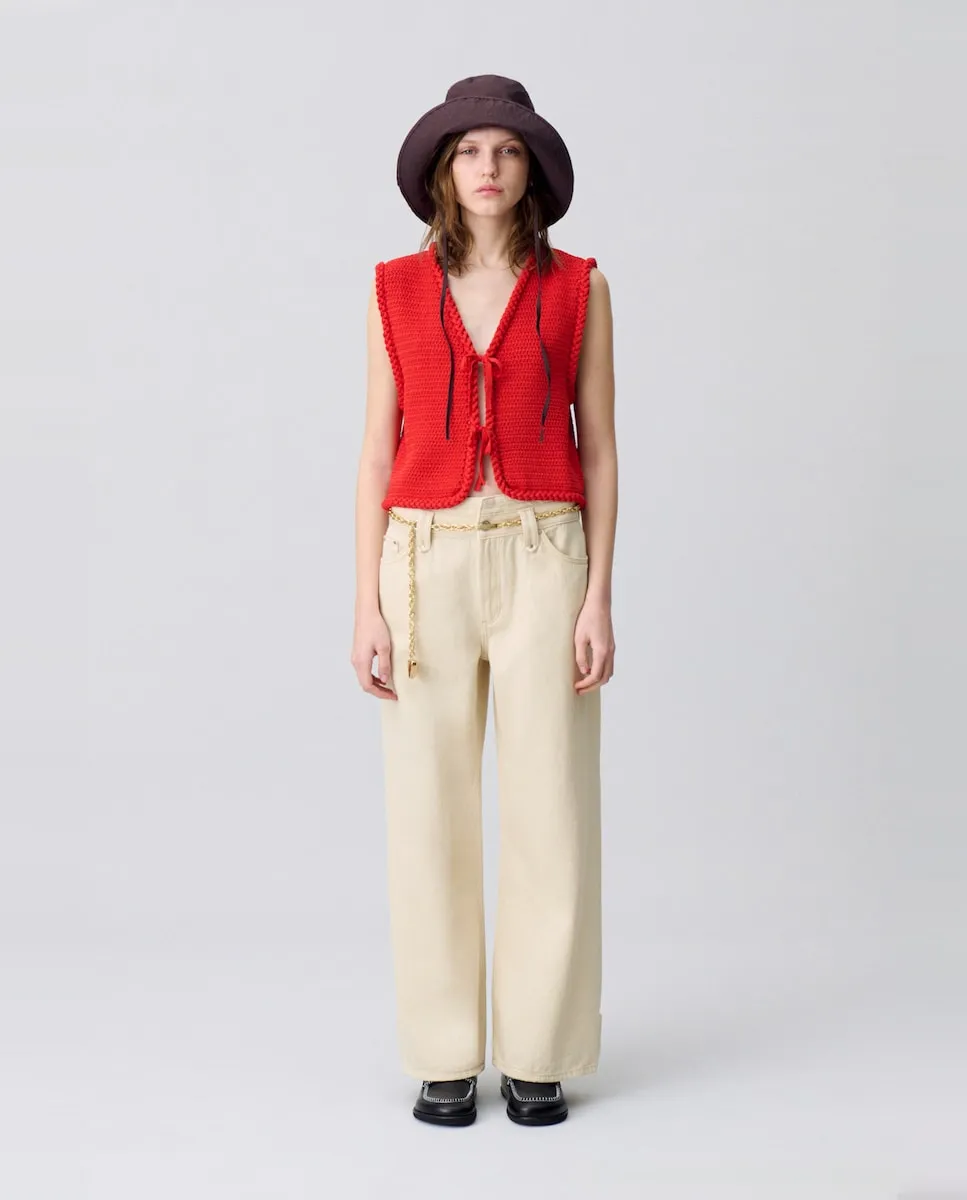 Женские джинсы прямого кроя с двойным поясом Claudie Pierlot, бежевый
Женские джинсы прямого кроя с двойным поясом Claudie Pierlot, бежевый