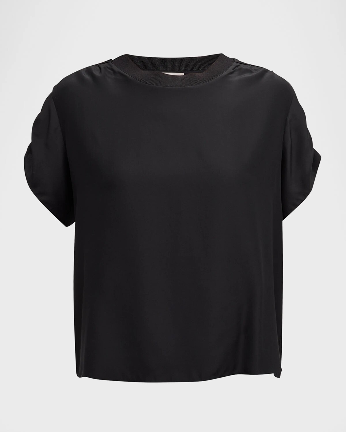 Шелковый топ Lorainne с короткими рукавами и рюшами Cinq A Sept, черный
Шелковый топ Lorainne с короткими рукавами и рюшами Cinq A Sept, черный