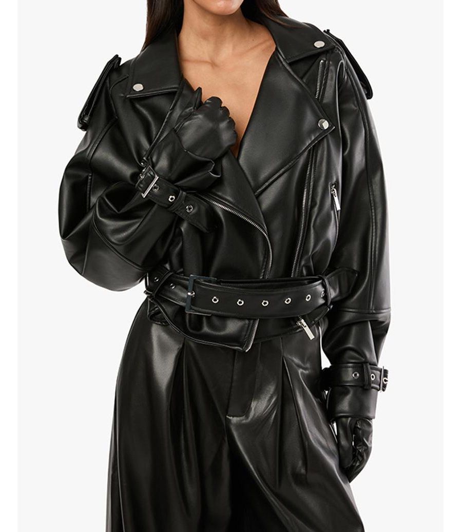 Женская укороченная мотоциклетная куртка WeWoreWhat, Black
Женская укороченная мотоциклетная куртка WeWoreWhat, Black