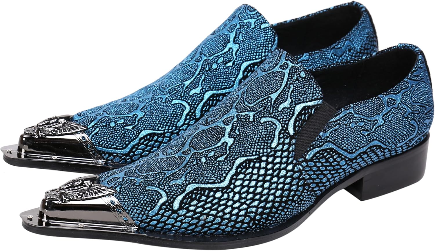 Мужские лоферы Santimon с острым носком, из мерцающей кожи, модные повседневные туфли с металлическим наконечником в западном стиле, синий
Мужские лоферы Santimon с острым носком, из мерцающей кожи, модные повседневные туфли с металлическим наконечником в западном стиле, синий