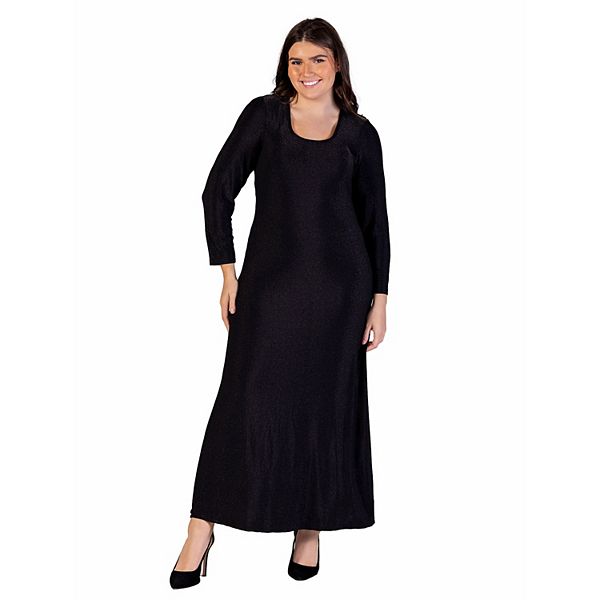 Платье макси с круглым вырезом из мерцающей ткани Plus size 24Seven Comfort Apparel, Black
Платье макси с круглым вырезом из мерцающей ткани Plus size 24Seven Comfort Apparel, Black