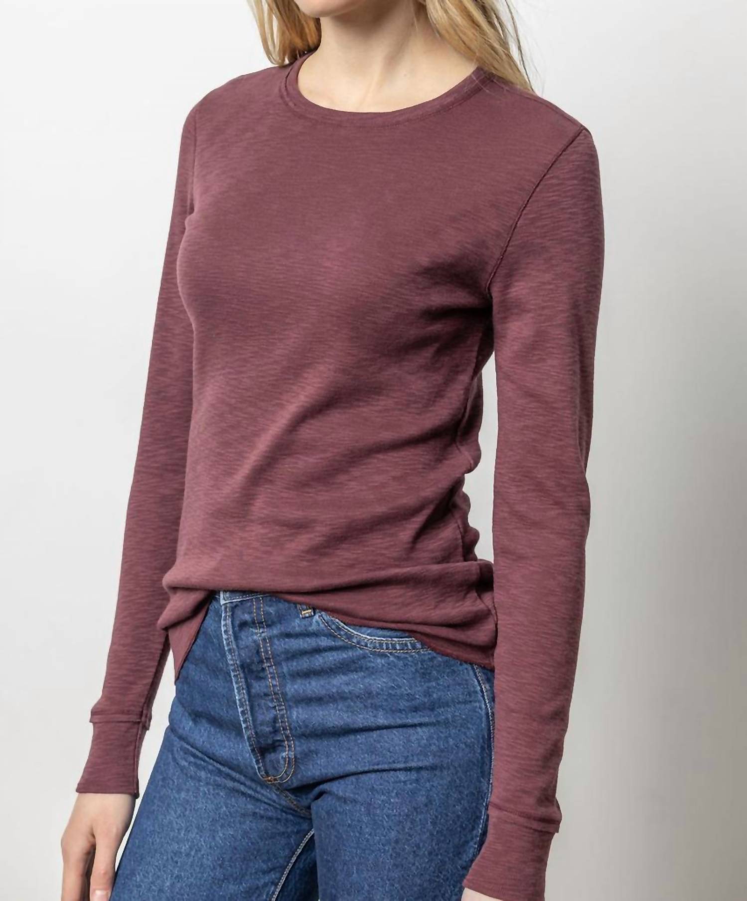 Топ с длинными рукавами и круглым вырезом, необработанным краем, цвет «винный» Lilla P, Wine
Топ с длинными рукавами и круглым вырезом, необработанным краем, цвет «винный» Lilla P, Wine