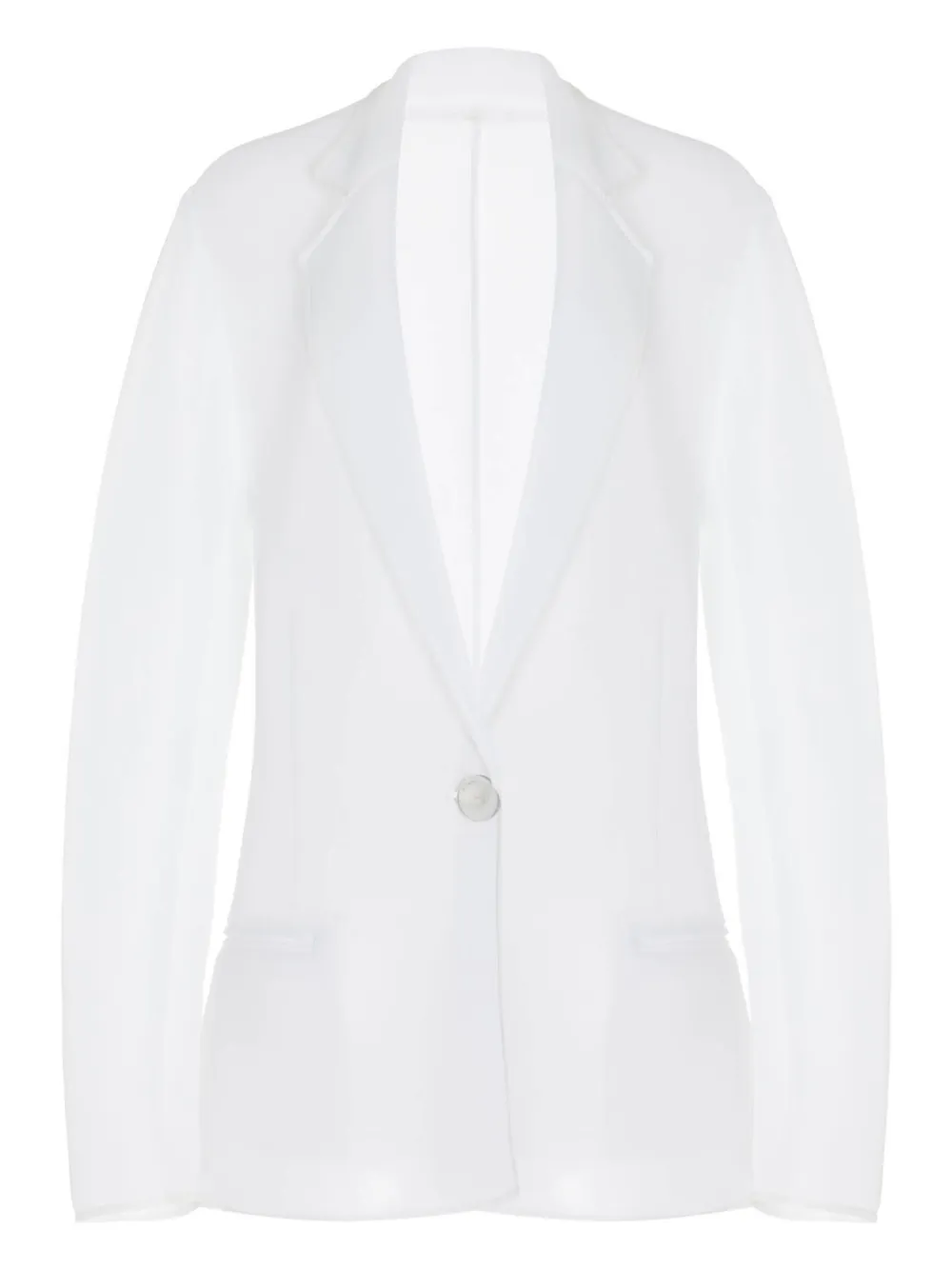 Прозрачный жакет Pearl на пуговице Brandon Maxwell, белый
Прозрачный жакет Pearl на пуговице Brandon Maxwell, белый