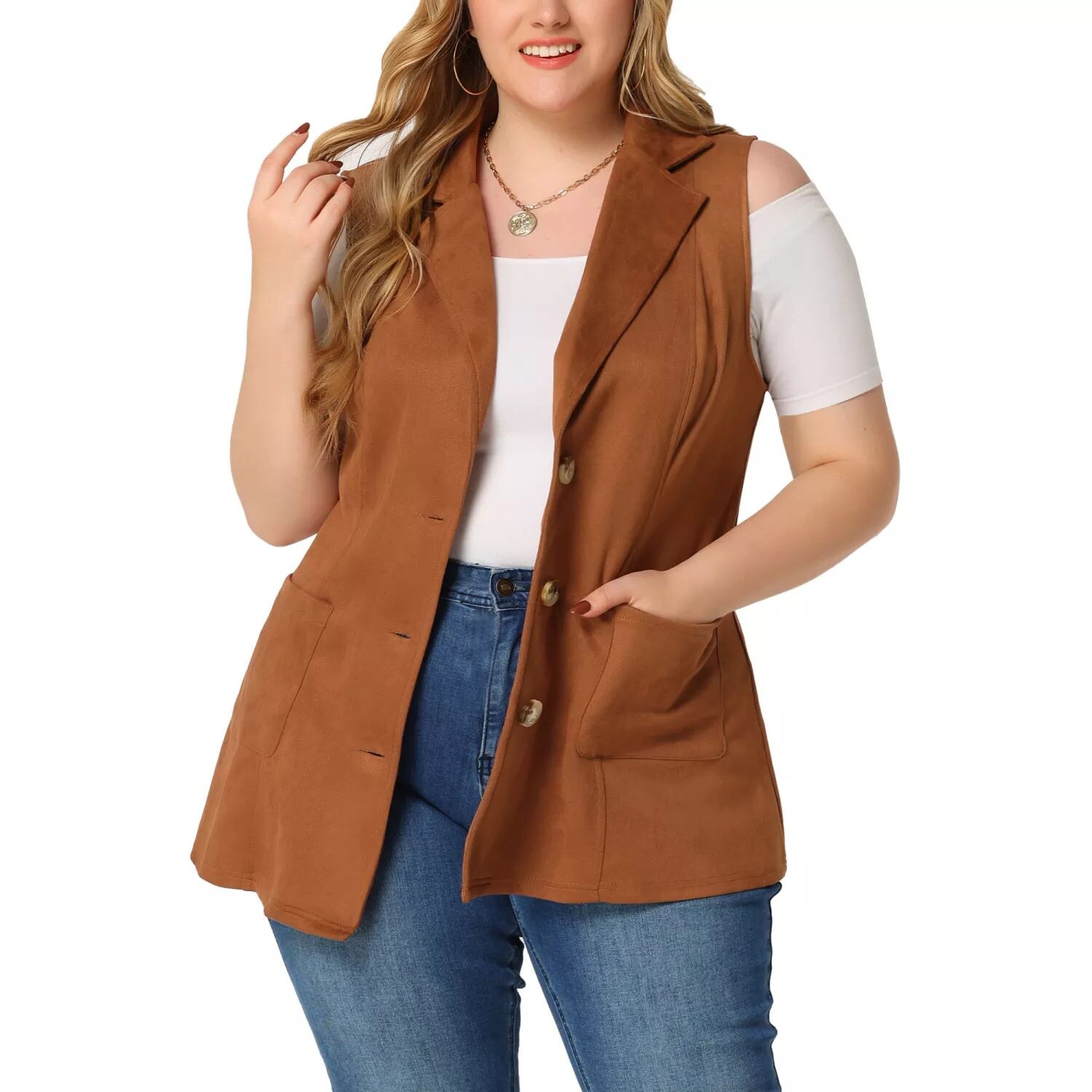 Женская модная куртка больших размеров, зимний замшевый жилет без рукавов Agnes Orinda, темно-коричневый
Женская модная куртка больших размеров, зимний замшевый жилет без рукавов Agnes Orinda, темно-коричневый