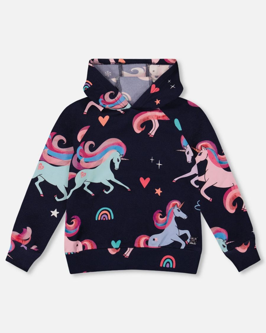 Детская флисовая толстовка с капюшоном для девочек, темно-синяя, с принтом единорога - для малышей/детей Deux par Deux, Navy unicorn print
Детская флисовая толстовка с капюшоном для девочек, темно-синяя, с принтом единорога - для малышей/детей Deux par Deux, Navy unicorn print