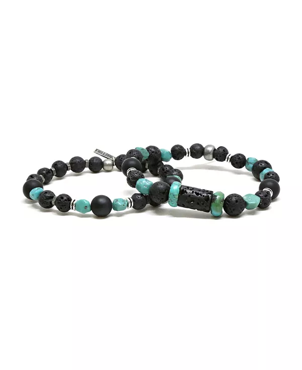 Эластичный браслет из бусин из необработанного лавового камня и бирюзы, упаковка из 2 шт. Mr Ettika, multi
Эластичный браслет из бусин из необработанного лавового камня и бирюзы, упаковка из 2 шт. Mr Ettika, multi