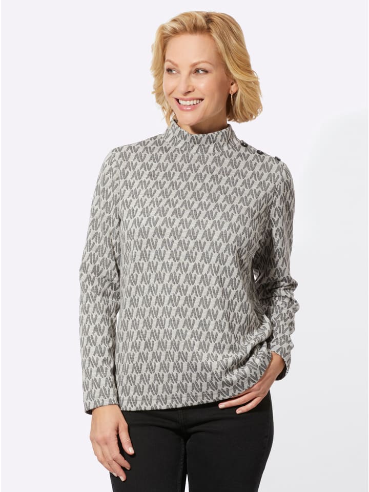 Рубашка с воротником-стойкой светло-серого и черного цветов с узором WITT WEIDEN
Рубашка с воротником-стойкой светло-серого и черного цветов с узором WITT WEIDEN