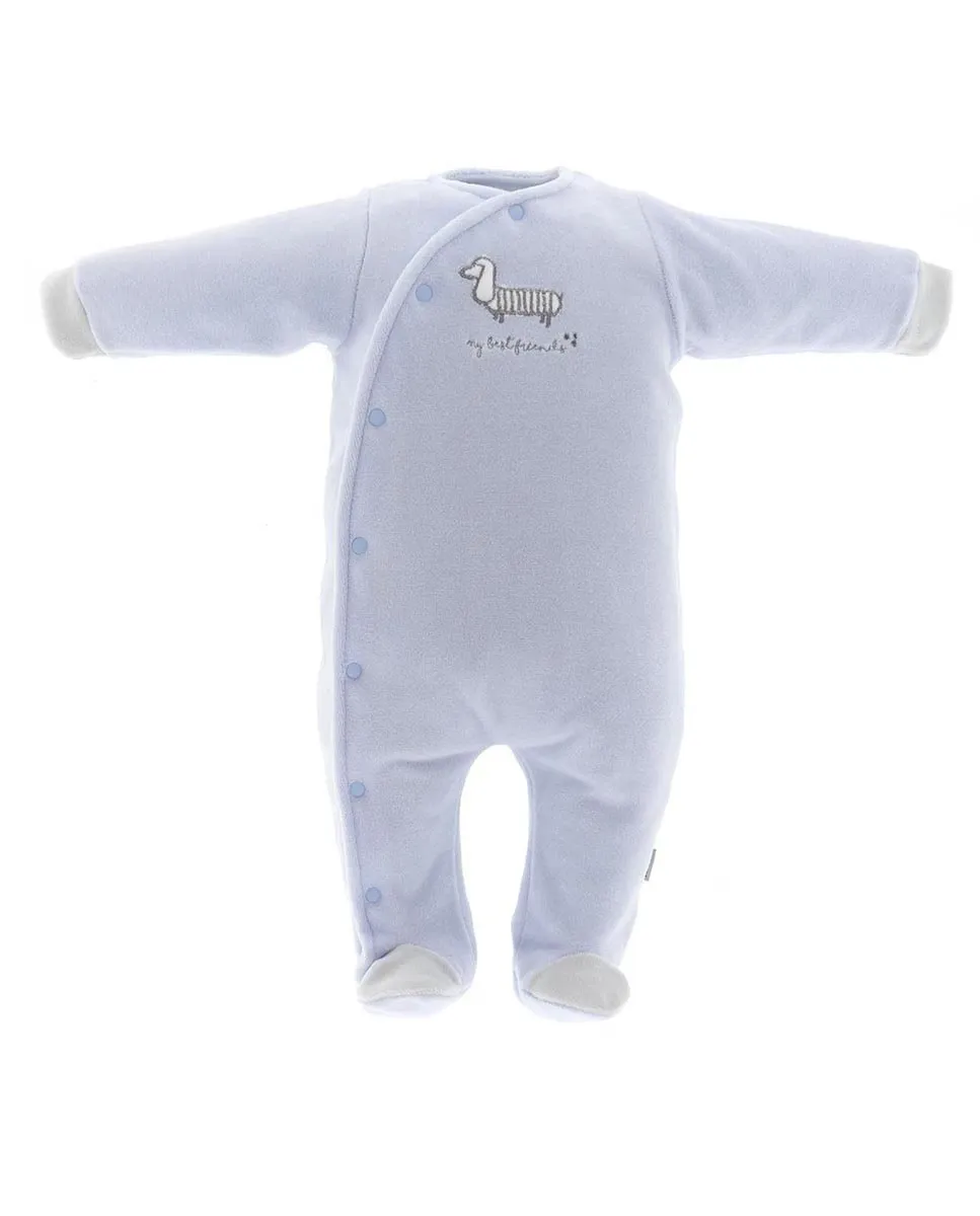 Длинная детская бархатная пижама с вышивкой для щенков Cambrass, голубой
Длинная детская бархатная пижама с вышивкой для щенков Cambrass, голубой