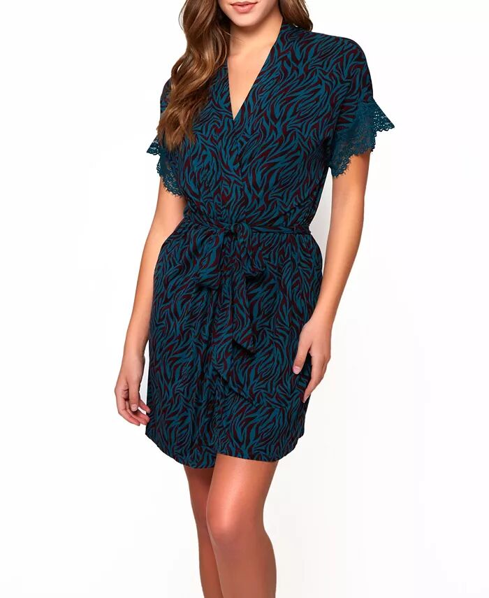 Женский трикотажный халат с принтом «зебра» и кружевной отделкой iCollection, зеленый
Женский трикотажный халат с принтом «зебра» и кружевной отделкой iCollection, зеленый