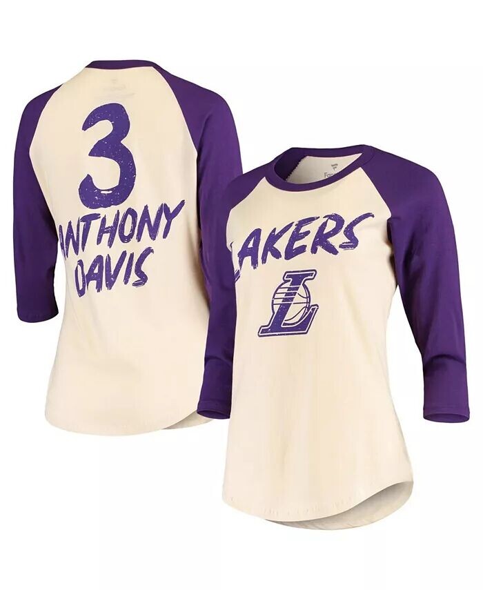 Женская футболка кремового цвета Anthony Davis Los Angeles Lakers с рукавами 3/4 реглан Fanatics
Женская футболка кремового цвета Anthony Davis Los Angeles Lakers с рукавами 3/4 реглан Fanatics