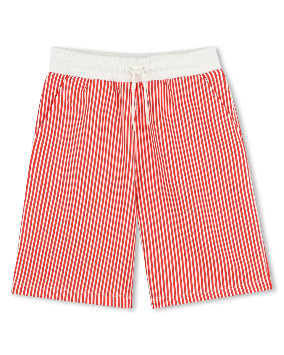 Хлопковые шорты-бермуды в полоску для мальчиков со шнурком Kenzo Kids, красный
Хлопковые шорты-бермуды в полоску для мальчиков со шнурком Kenzo Kids, красный