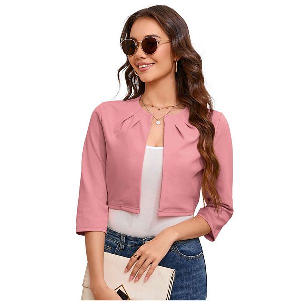 Женский укороченный блейзер без воротника с рукавом 3/4 Yesfashion, Pink
Женский укороченный блейзер без воротника с рукавом 3/4 Yesfashion, Pink