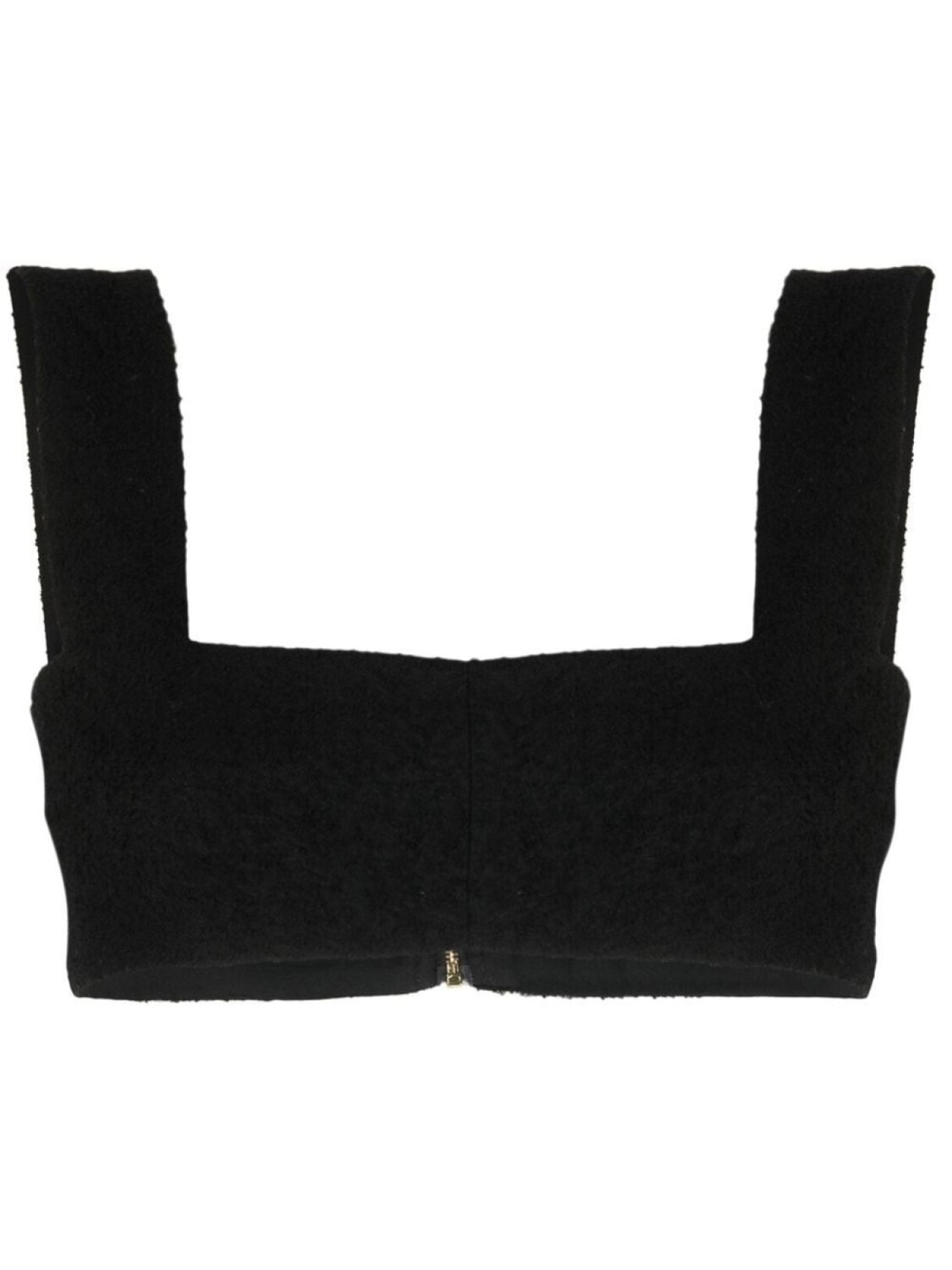 Patou укороченный твидовый топ с квадратным вырезом, черный
Patou укороченный твидовый топ с квадратным вырезом, черный