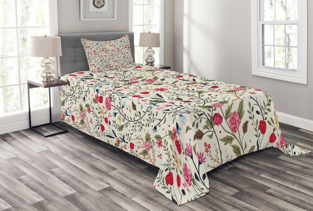 ABAKUHAUS Комплект покрывала Flower, в горошек с птицами и розой, комплект с моющимися наволочками, для односпальных кроватей 170 x 220 см, разноцветный
ABAKUHAUS Комплект покрывала Flower, в горошек с птицами и розой, комплект с моющимися наволочками, для односпальных кроватей 170 x 220 см, разноцветный