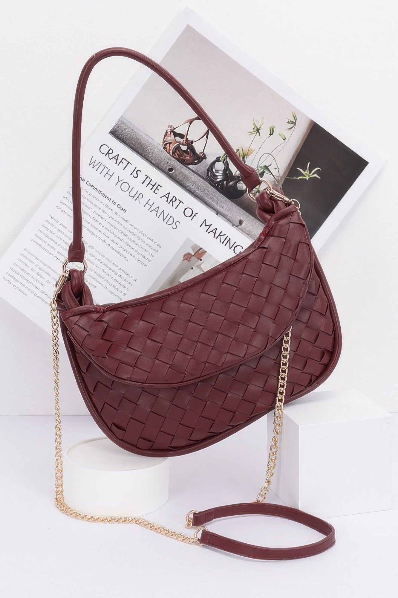 Искусственная кожа плетеная двойная сумка хобо FASHNZFAB, Burgundy
Искусственная кожа плетеная двойная сумка хобо FASHNZFAB, Burgundy