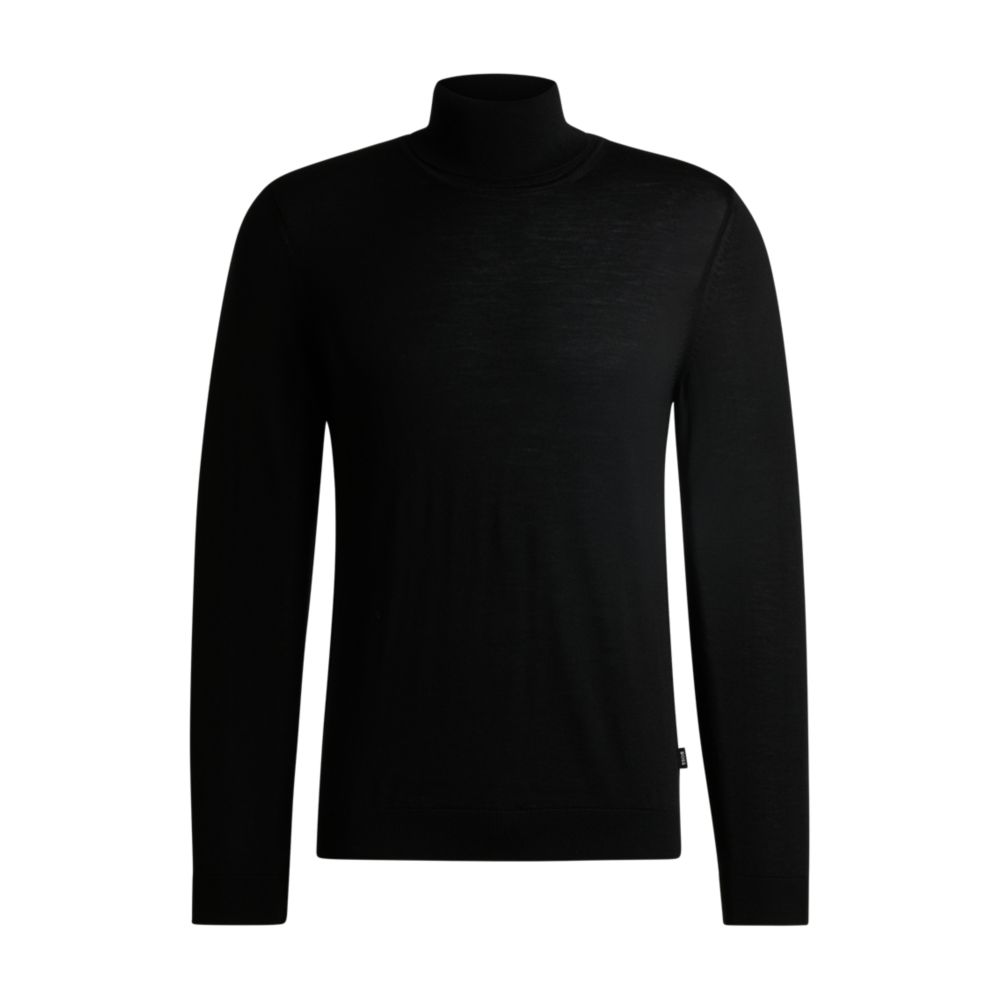 Облегающий свитер с высоким воротом из мериносовой шерсти BOSS, черный
Облегающий свитер с высоким воротом из мериносовой шерсти BOSS, черный