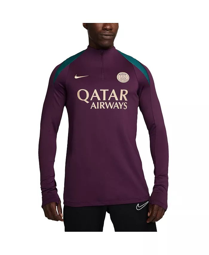 Мужская бордовая толстовка Paris Saint-Germain 2024/25 Strike Drill Performance с длинными рукавами и молнией до четверти Nike
Мужская бордовая толстовка Paris Saint-Germain 2024/25 Strike Drill Performance с длинными рукавами и молнией до четверти Nike