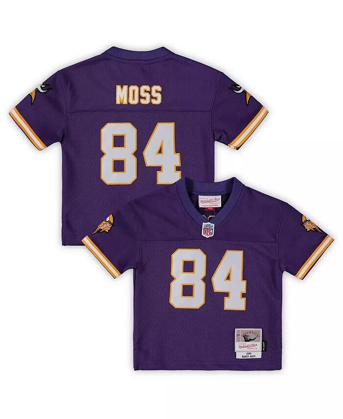 Джерси Randy Moss Purple Minnesota Vikings для мальчиков и девочек 1998 года, вышедшее на пенсию Legacy Mitchell & Ness
Джерси Randy Moss Purple Minnesota Vikings для мальчиков и девочек 1998 года, вышедшее на пенсию Legacy Mitchell & Ness