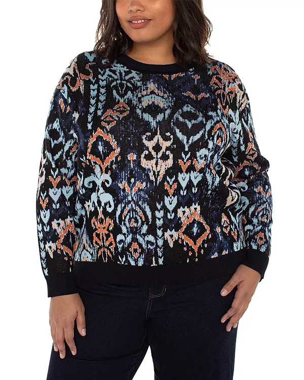 Жаккардовый свитер с приспущенными плечами и круглым вырезом Liverpool Los Angeles Plus, синий
Жаккардовый свитер с приспущенными плечами и круглым вырезом Liverpool Los Angeles Plus, синий