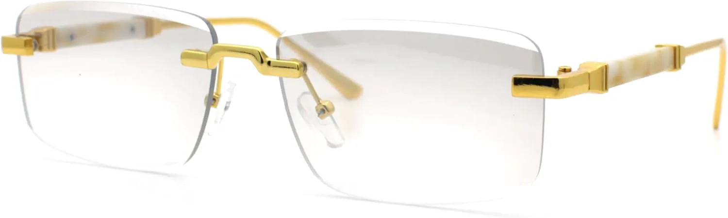 SA106 Роскошные солнцезащитные очки с закругленными линзами, в стиле ретро, без оправы, в стиле гангстерских, узкие, прямоугольные, Gold - Clear Mirror
SA106 Роскошные солнцезащитные очки с закругленными линзами, в стиле ретро, без оправы, в стиле гангстерских, узкие, прямоугольные, Gold - Clear Mirror