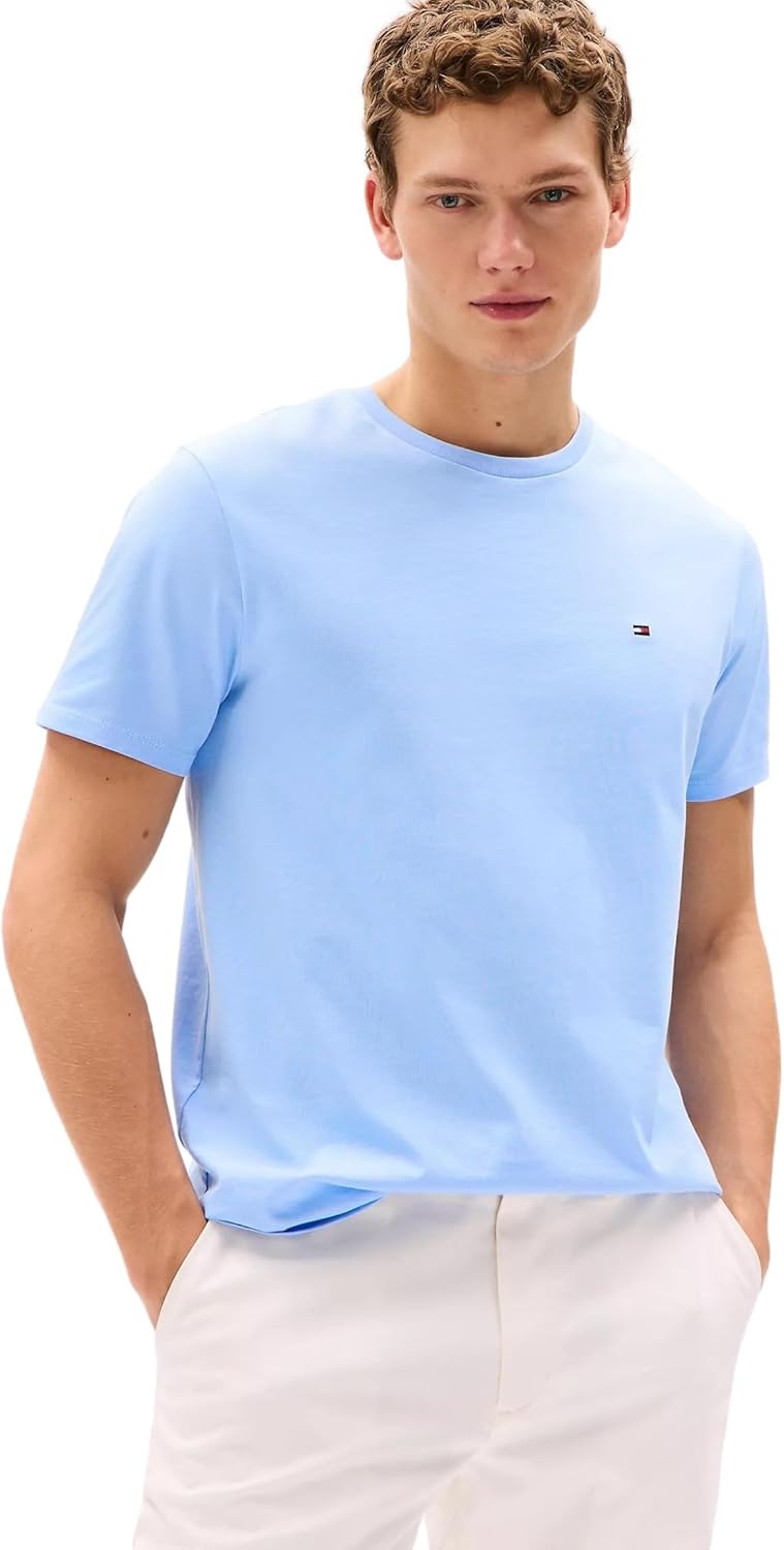 Мужская футболка Tommy Hilfiger с круглым вырезом, классический крой, короткий рукав, однотонная рубашка, Breezy Blue
Мужская футболка Tommy Hilfiger с круглым вырезом, классический крой, короткий рукав, однотонная рубашка, Breezy Blue