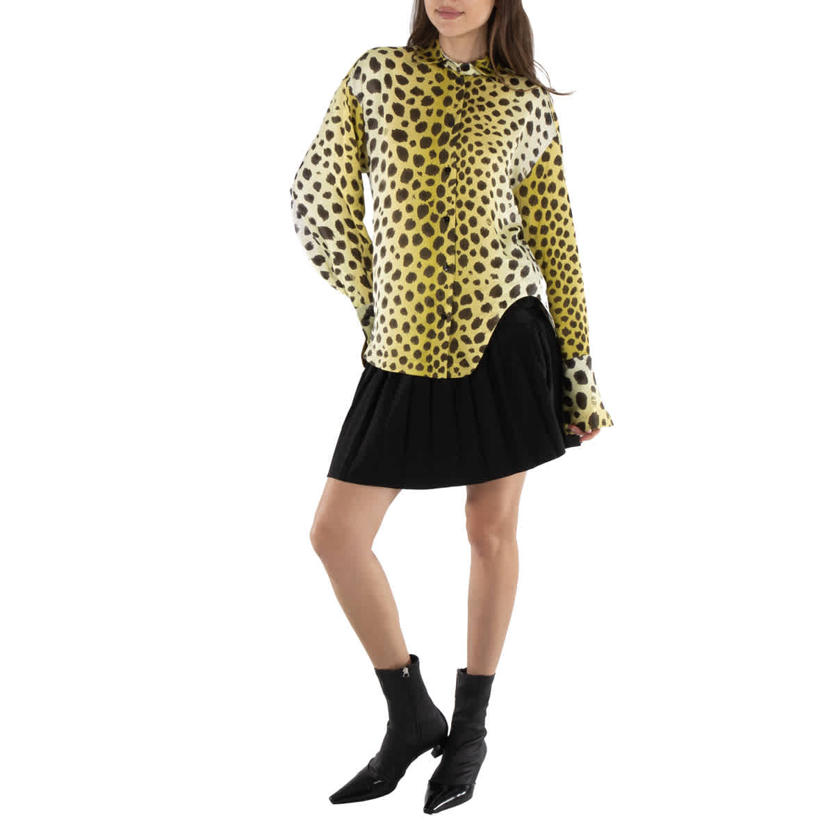 MM6 Женская черная асимметричная плиссированная мини-юбка
MM6 Женская черная асимметричная плиссированная мини-юбка