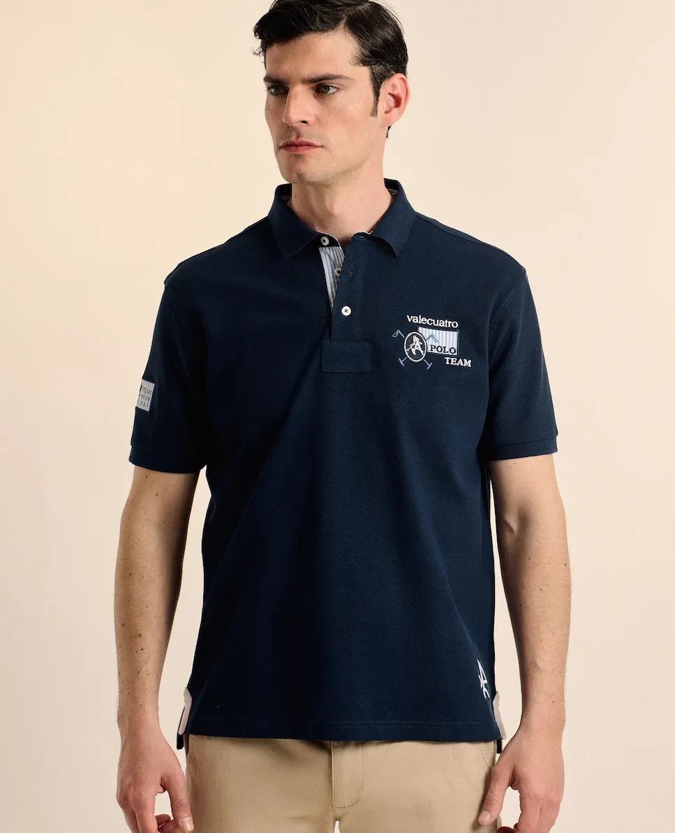 Классическая поло из пике с коротким рукавом Valecuatro, темно-синий
Классическая поло из пике с коротким рукавом Valecuatro, темно-синий