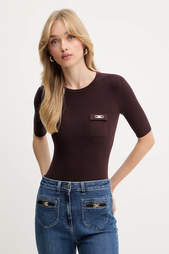 Шелковый свитер Elisabetta Franchi, бордовый
Шелковый свитер Elisabetta Franchi, бордовый