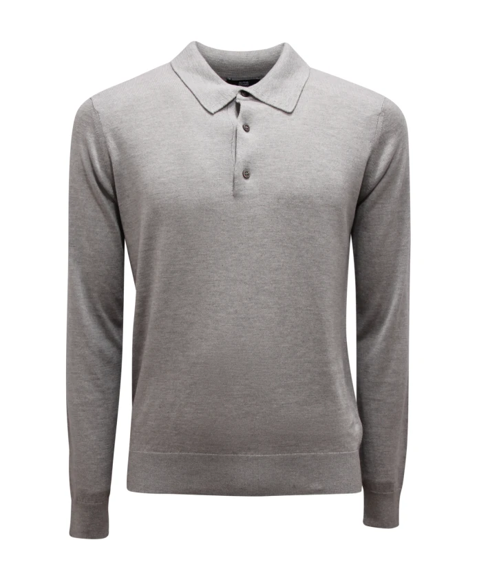Шелковая кашемировая рубашка поло, гранитная модель Alpha Studio, серый
Шелковая кашемировая рубашка поло, гранитная модель Alpha Studio, серый