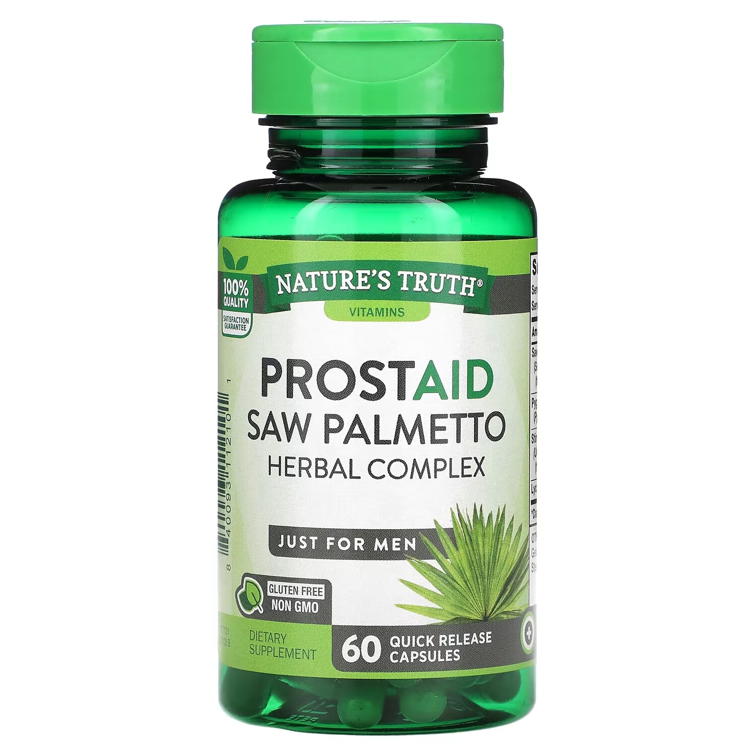 Травяной комплекс Nature's Truth ProstAid Saw Palmetto, 60 капсул
Травяной комплекс Nature's Truth ProstAid Saw Palmetto, 60 капсул