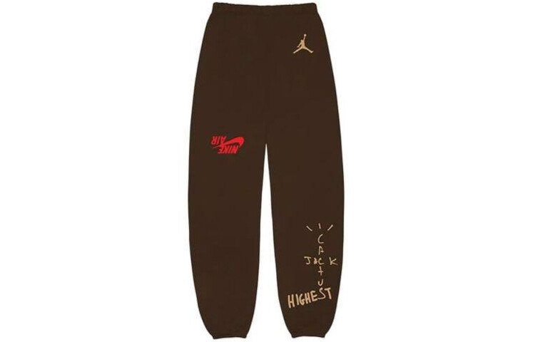 Трикотажные спортивные штаны унисекс Travis Scott, Коричневый 
Трикотажные спортивные штаны унисекс Travis Scott, Коричневый