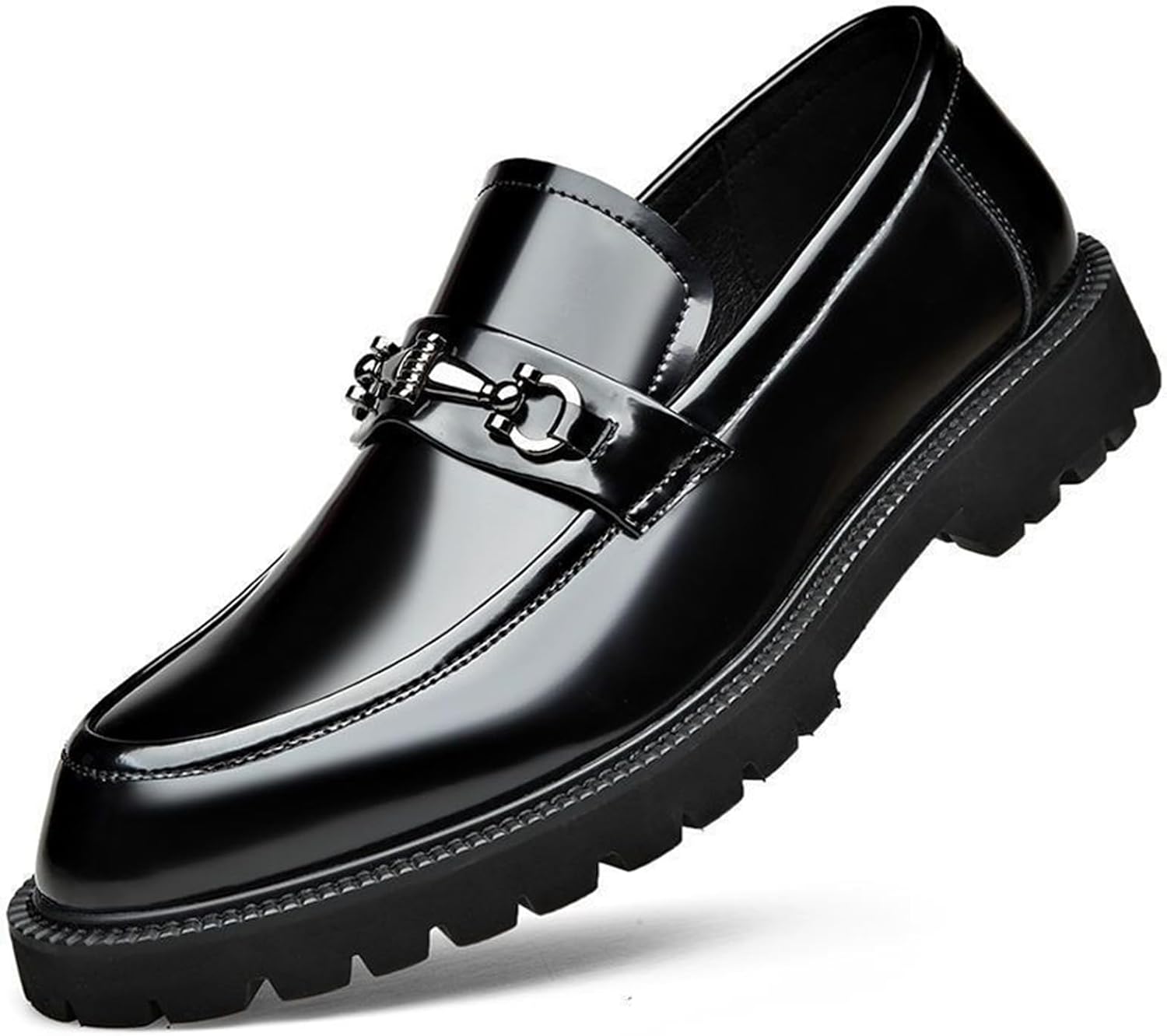 Мужские лоферы с массивным каблуком из лакированной кожи, винтажная металлическая отделка, без шнурков, повседневные, официальные, с рельефной подошвой, противоскользящие Nvbuke, черный
Мужские лоферы с массивным каблуком из лакированной кожи, винтажная металлическая отделка, без шнурков, повседневные, официальные, с рельефной подошвой, противоскользящие Nvbuke, черный