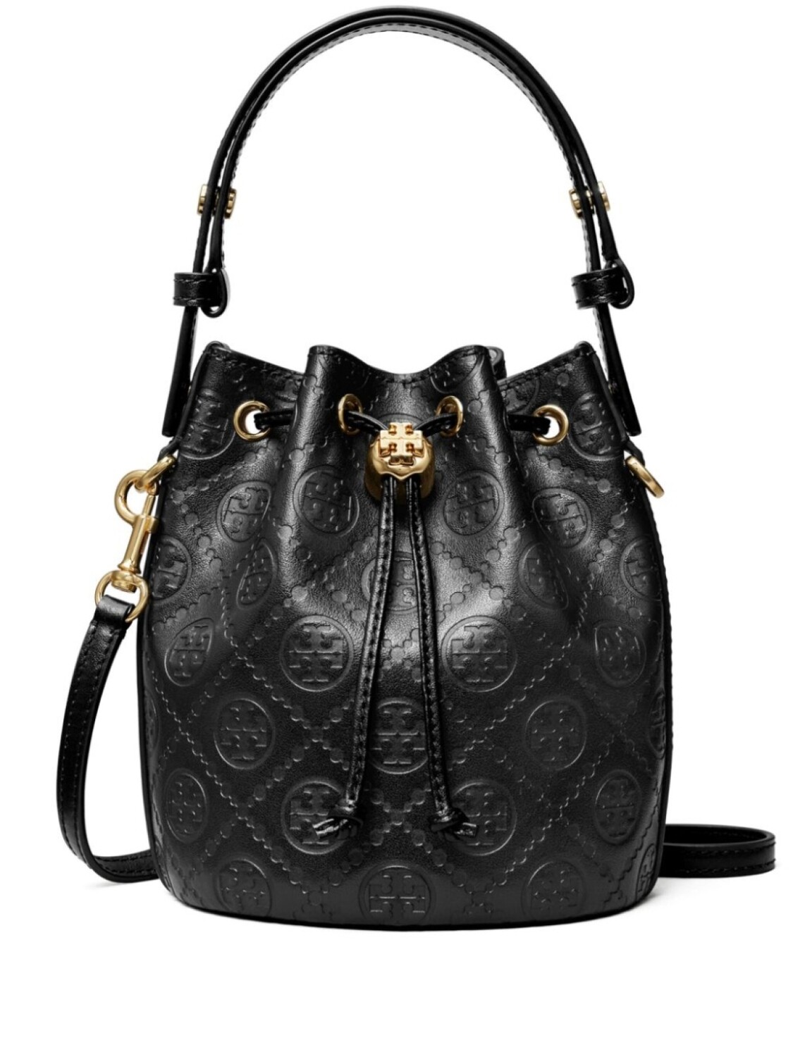 Tory Burch мини-сумка-ведро с тиснением монограммы, черный
Tory Burch мини-сумка-ведро с тиснением монограммы, черный