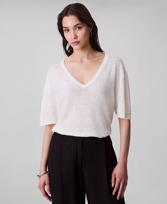 Женский топ из льняной смеси с короткими рукавами Calvin Klein, белый
Женский топ из льняной смеси с короткими рукавами Calvin Klein, белый