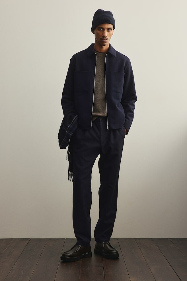 Брюки из твила обычного кроя H&M, синий
Брюки из твила обычного кроя H&M, синий