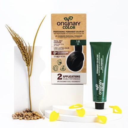 Профессиональный набор для перманентного окрашивания Color 1-0 Black 100 Originary Color 
Профессиональный набор для перманентного окрашивания Color 1-0 Black 100 Originary Color