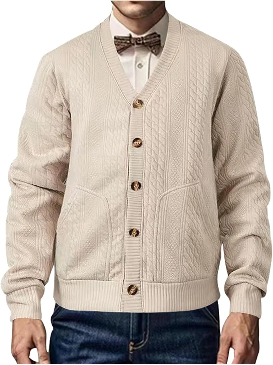 Мужской кардиган с длинными рукавами и карманами
Мужской кардиган с длинными рукавами и карманами