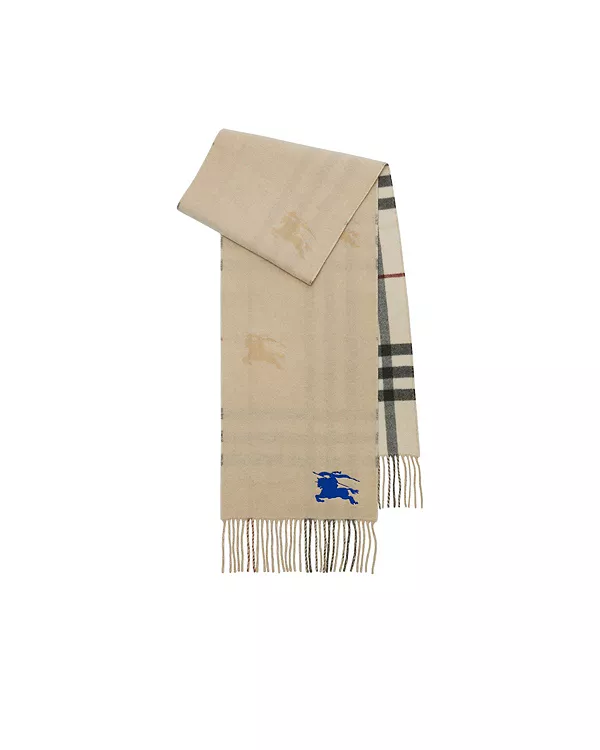 Двусторонний кашемировый шарф в клетку EKD Burberry, бежевый
Двусторонний кашемировый шарф в клетку EKD Burberry, бежевый