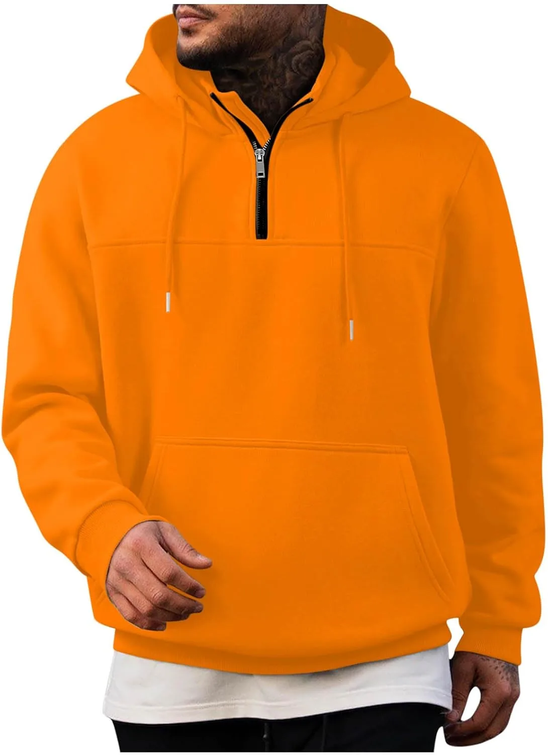 Мужская толстовка с капюшоном и молнией на четверть, с длинным рукавом и карманом-кенгуру
Мужская толстовка с капюшоном и молнией на четверть, с длинным рукавом и карманом-кенгуру