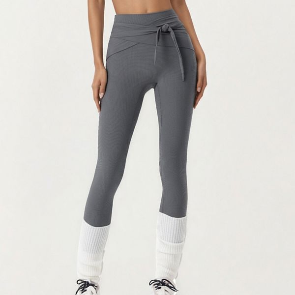 Женские ребристые леггинсы с высокой талией, завязкой на поясе и контрастными манжетами Anna-Kaci, Gray
Женские ребристые леггинсы с высокой талией, завязкой на поясе и контрастными манжетами Anna-Kaci, Gray