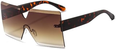 Женские солнцезащитные очки без оправы, цельные, большого размера, с защитой от УФ-излучения UV400, модные очки для женщин, леопардовый принт, коричневый, цельные MTZJH, One Color
Женские солнцезащитные очки без оправы, цельные, большого размера, с защитой от УФ-излучения UV400, модные очки для женщин, леопардовый принт, коричневый, цельные MTZJH, One Color