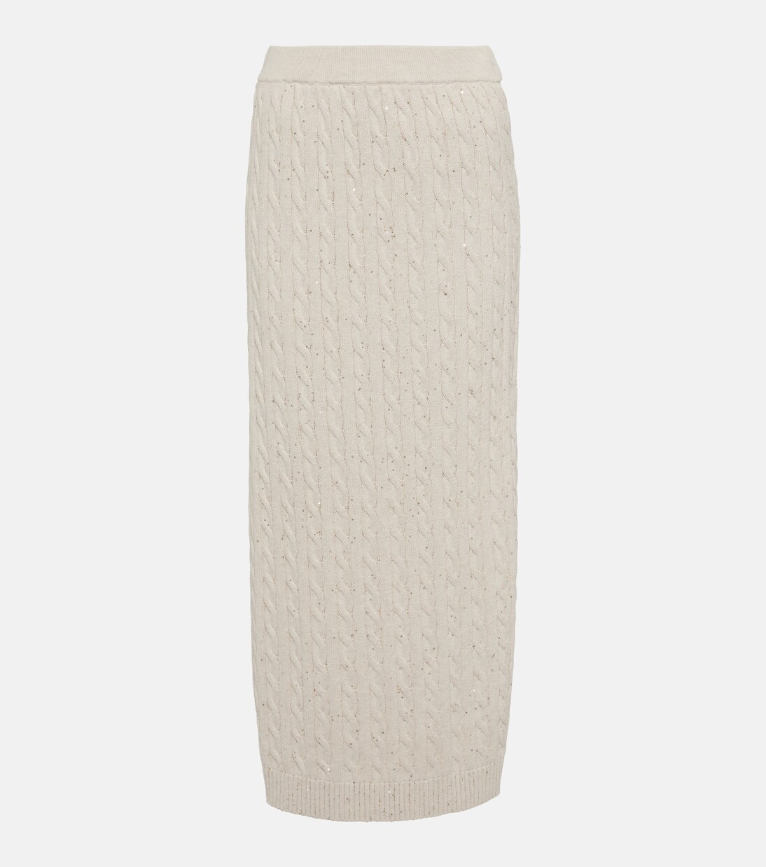 Трикотажная юбка миди из смесового хлопка Brunello Cucinelli, бежевый
Трикотажная юбка миди из смесового хлопка Brunello Cucinelli, бежевый