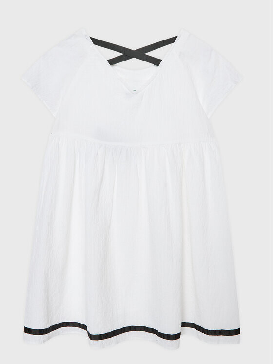 Летнее платье стандартного кроя United Colors Of Benetton, белый 
Летнее платье стандартного кроя United Colors Of Benetton, белый