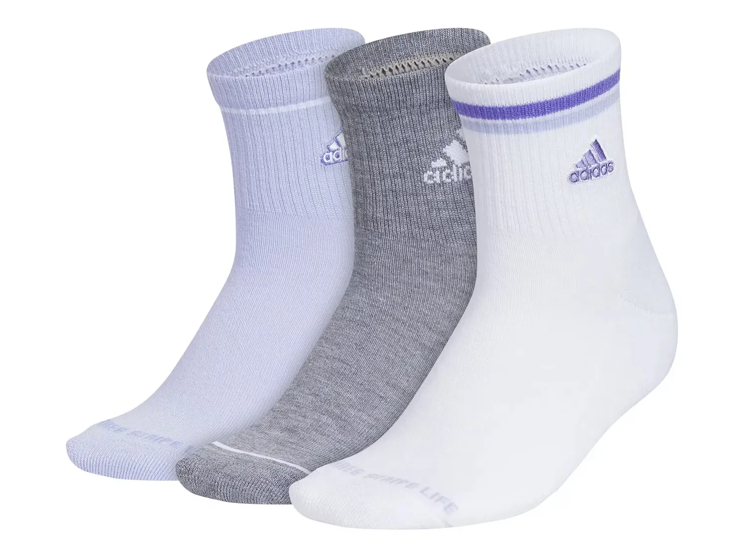 Женские спортивные носки с амортизацией 2.0 - набор из 3 пар Adidas, Purple/Grey/White
Женские спортивные носки с амортизацией 2.0 - набор из 3 пар Adidas, Purple/Grey/White